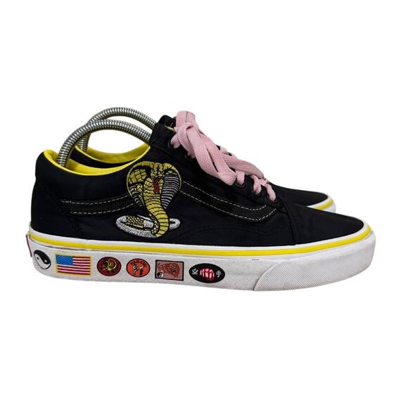 Vans Old Skool x Cobra Kai Shoes Black Canvas Skate Sneakers Mens 8 Womens 9.5 - Picture 3 of 11